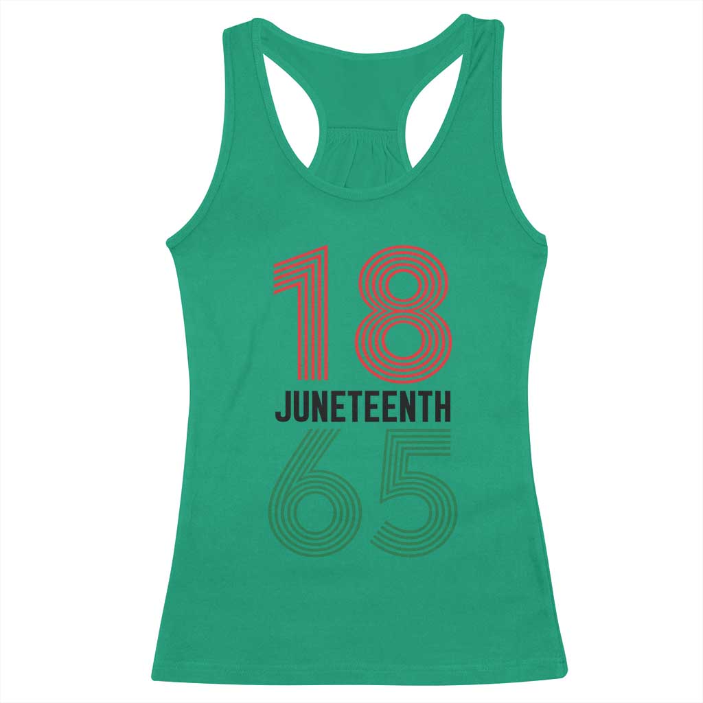 Vintage Juneteenth 1865 Racerback Tank Top Retro Striped Number Graphic