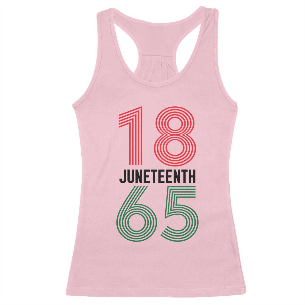 Vintage Juneteenth 1865 Racerback Tank Top Retro Striped Number Graphic