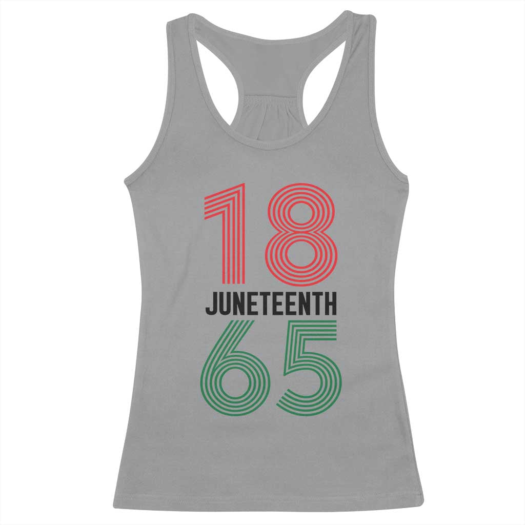 Vintage Juneteenth 1865 Racerback Tank Top Retro Striped Number Graphic