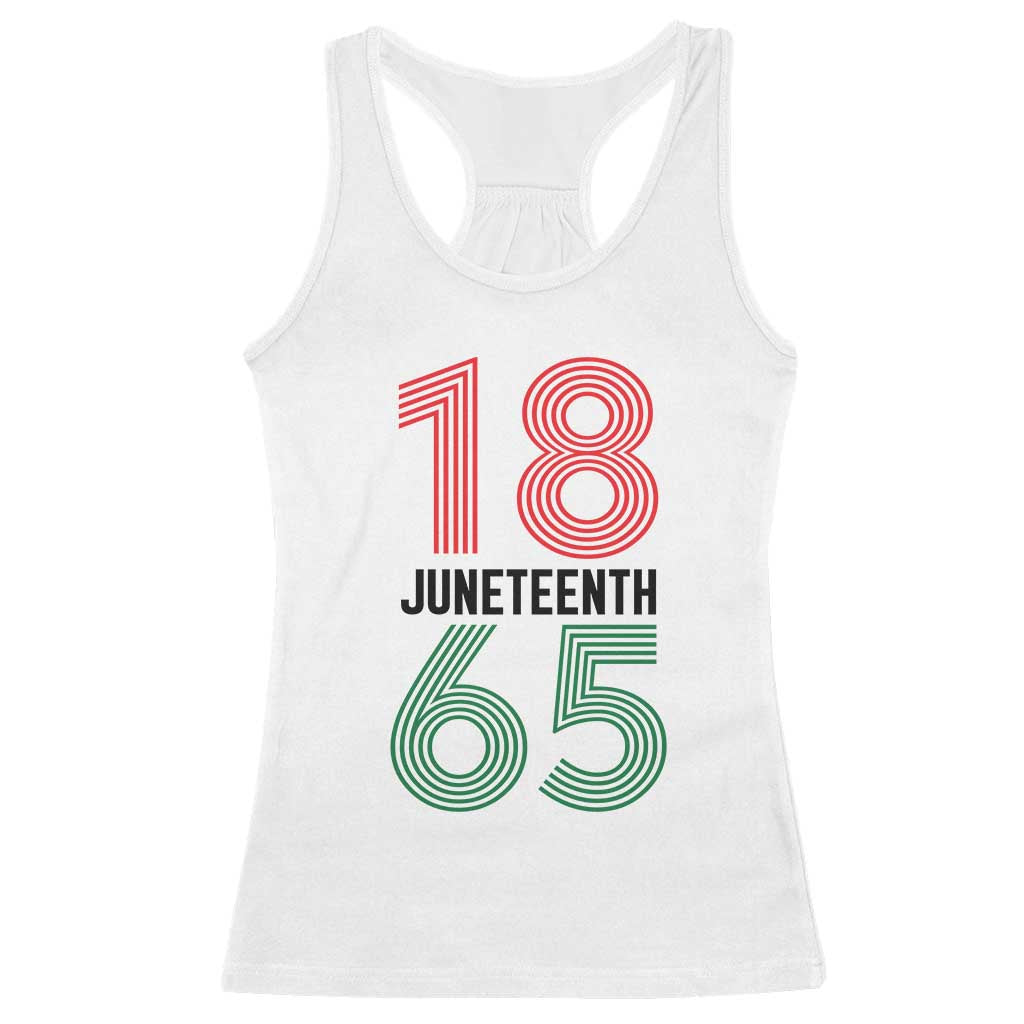 Vintage Juneteenth 1865 Racerback Tank Top Retro Striped Number Graphic