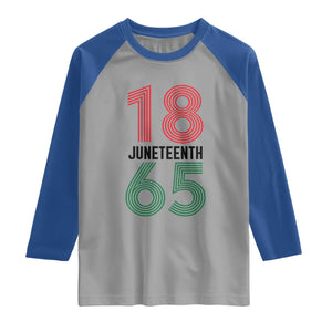 Vintage Juneteenth 1865 Raglan Shirt Retro Striped Number Graphic