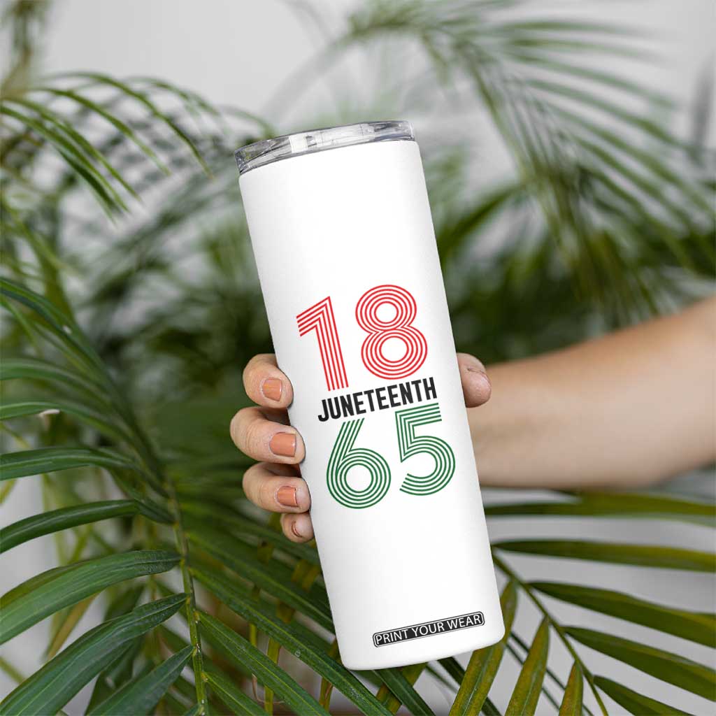 Vintage Juneteenth 1865 Skinny Tumbler Retro Striped Number Graphic TS12 Print Your Wear