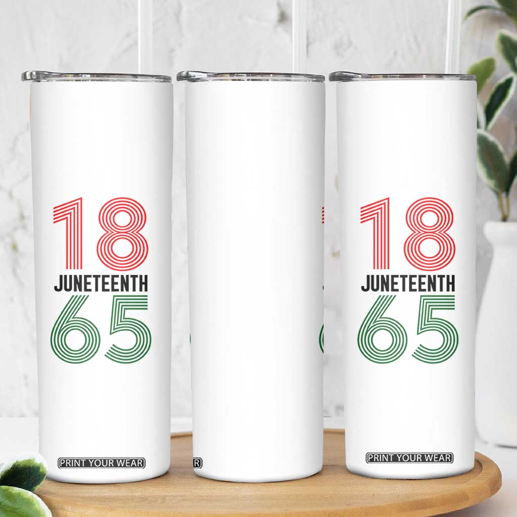 Vintage Juneteenth 1865 Skinny Tumbler Retro Striped Number Graphic TS12 Print Your Wear