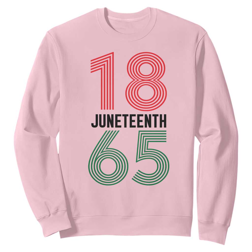 Vintage Juneteenth 1865 Sweatshirt Retro Striped Number Graphic TS12 Light Pink Print Your Wear