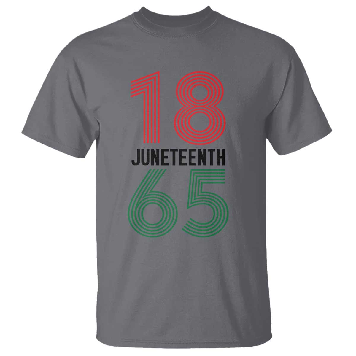 Vintage Juneteenth 1865 T Shirt Retro Striped Number Graphic TS12 Charcoal Print Your Wear