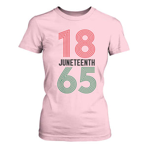 Vintage Juneteenth 1865 T Shirt For Women Retro Striped Number Graphic TS12 Light Pink Print Your Wear