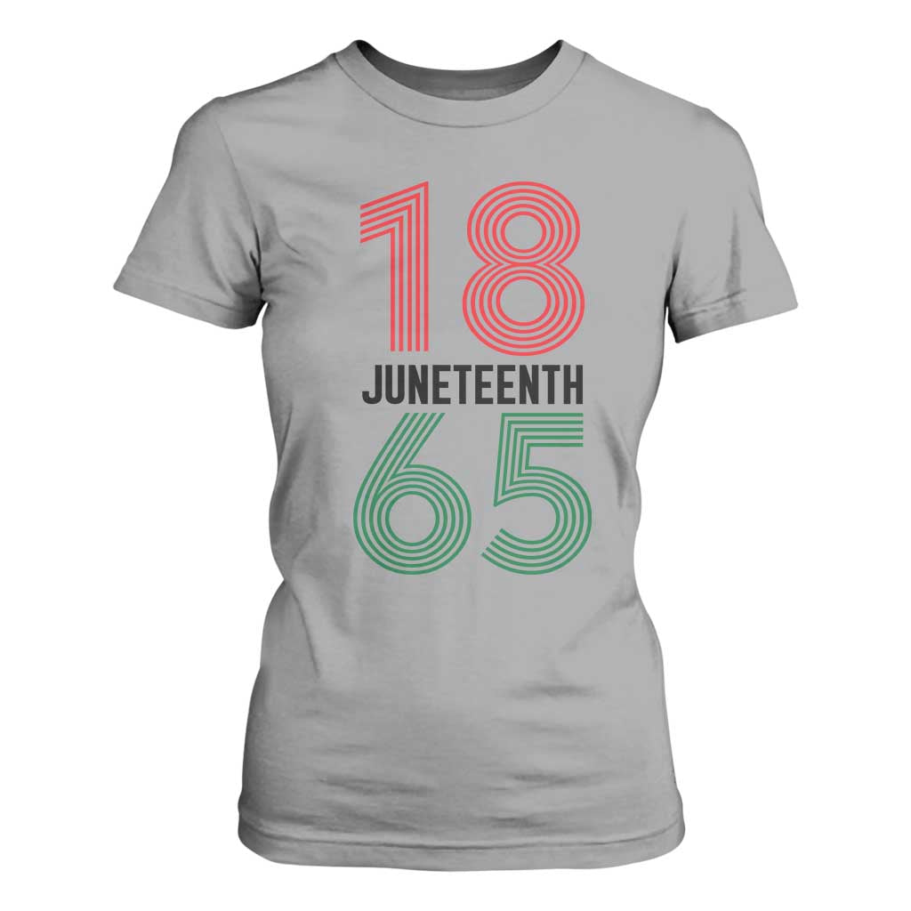 Vintage Juneteenth 1865 T Shirt For Women Retro Striped Number Graphic TS12 Sport Gray Print Your Wear