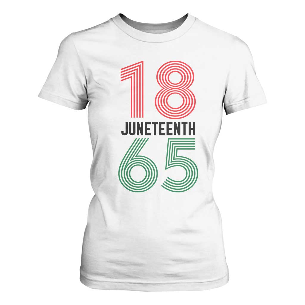 Vintage Juneteenth 1865 T Shirt For Women Retro Striped Number Graphic TS12 White Print Your Wear