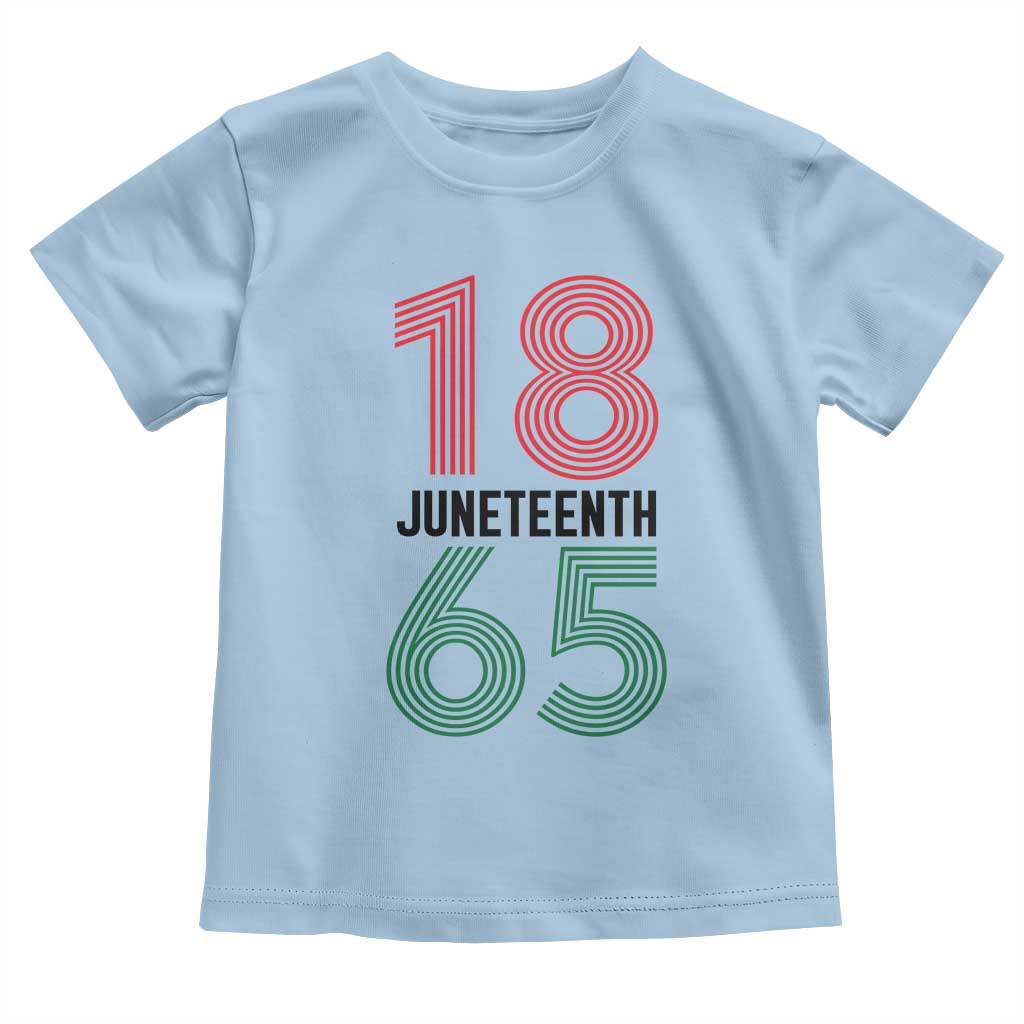 Vintage Juneteenth 1865 Toddler T Shirt Retro Striped Number Graphic TS12 Light Blue Print Your Wear