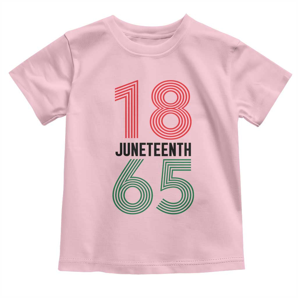 Vintage Juneteenth 1865 Toddler T Shirt Retro Striped Number Graphic TS12 Light Pink Print Your Wear