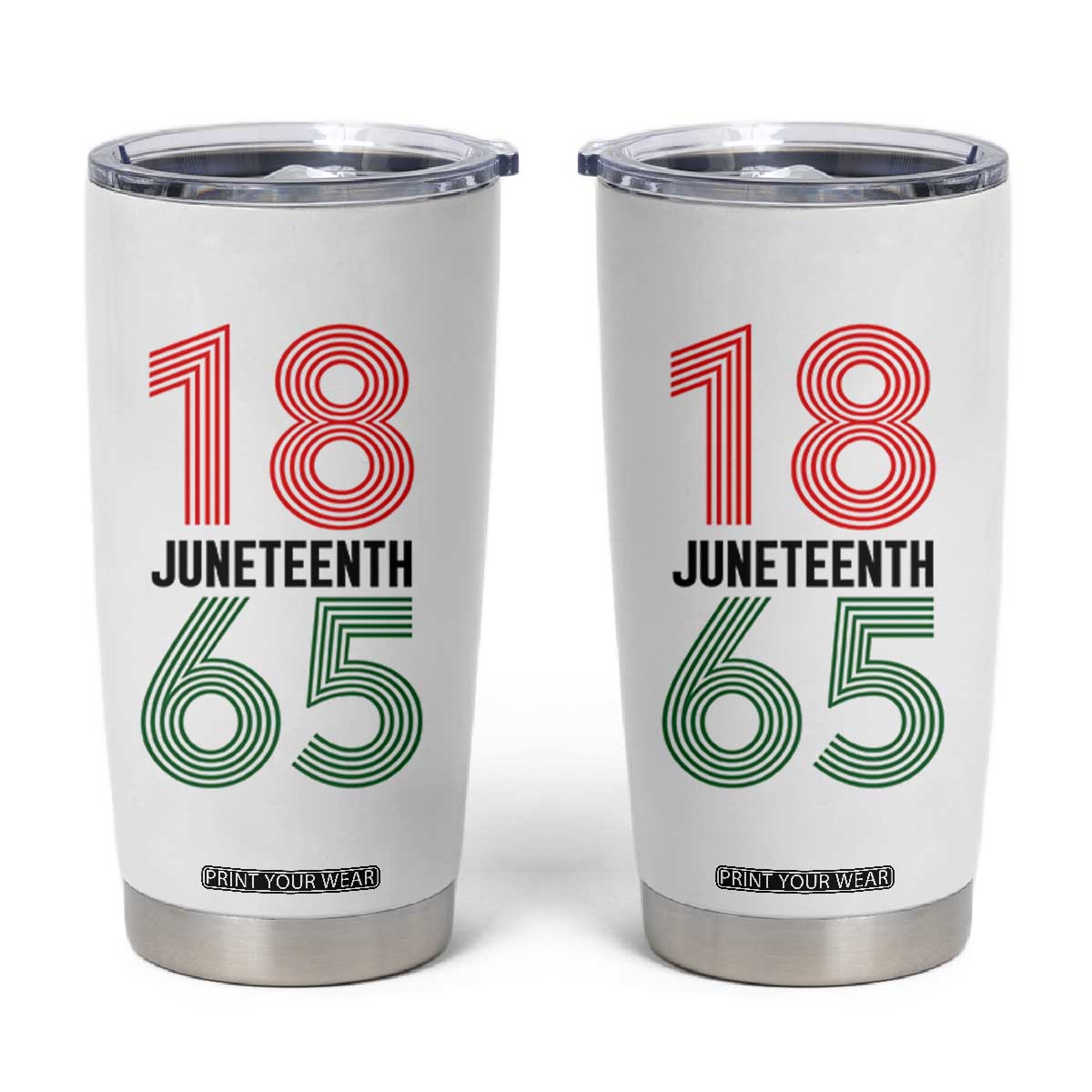 Vintage Juneteenth 1865 Tumbler Cup Retro Striped Number Graphic TS12 White Print Your Wear