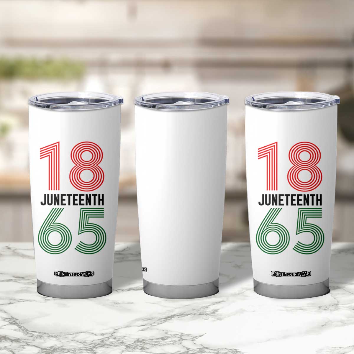 Vintage Juneteenth 1865 Tumbler Cup Retro Striped Number Graphic TS12 Print Your Wear