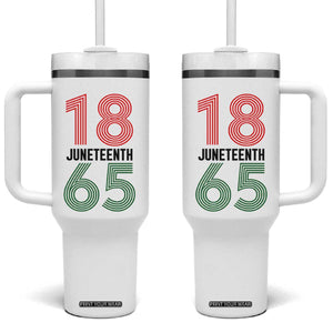 Vintage Juneteenth 1865 Tumbler With Handle Retro Striped Number Graphic