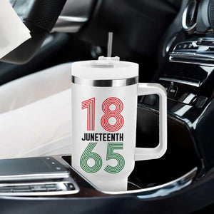 Vintage Juneteenth 1865 Tumbler With Handle Retro Striped Number Graphic
