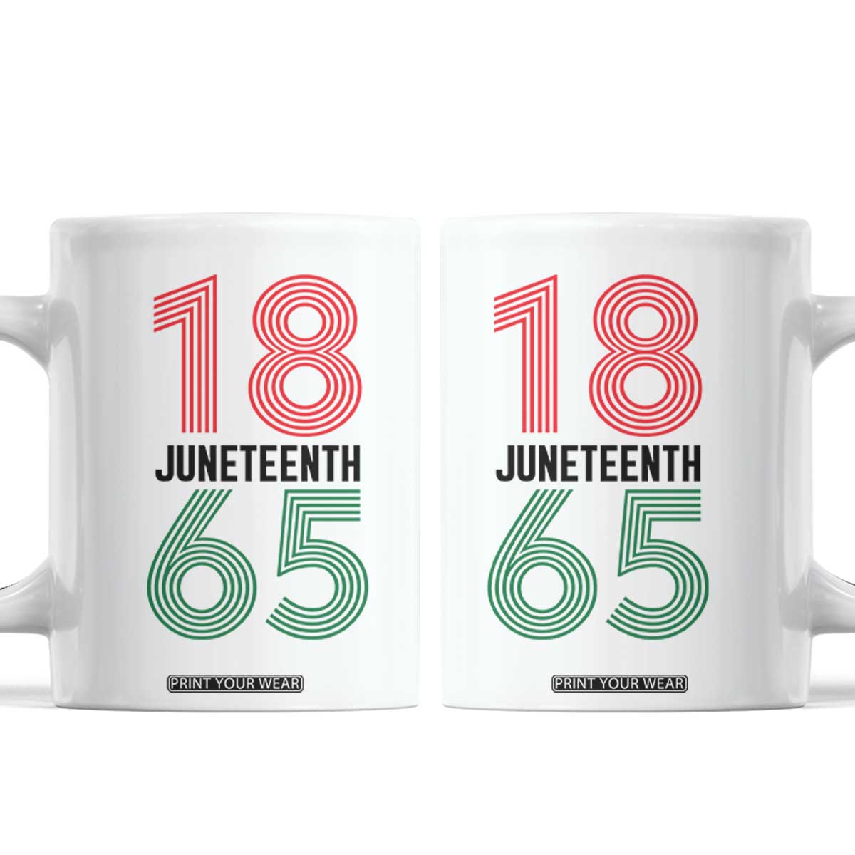 Vintage Juneteenth 1865 Coffee Mug Retro Striped Number Graphic
