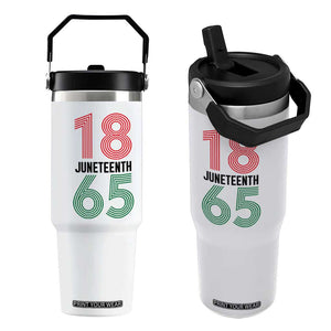 Vintage Juneteenth 1865 Flip Straw Tumbler Retro Striped Number Graphic