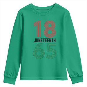 Vintage Juneteenth 1865 Youth Sweatshirt Retro Striped Number Graphic