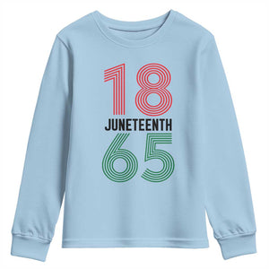 Vintage Juneteenth 1865 Youth Sweatshirt Retro Striped Number Graphic