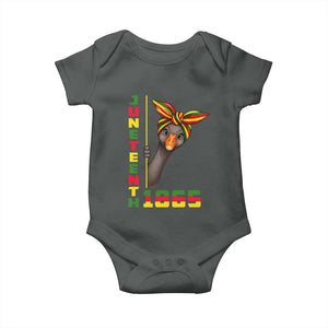 Funny Juneteenth Goose Baby Onesie African American Pride Gift TS12 Dark Heather Print Your Wear