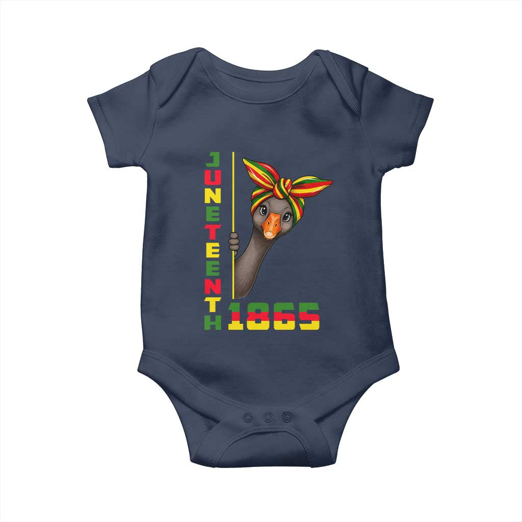 Funny Juneteenth Goose Baby Onesie African American Pride Gift TS12 Navy Print Your Wear