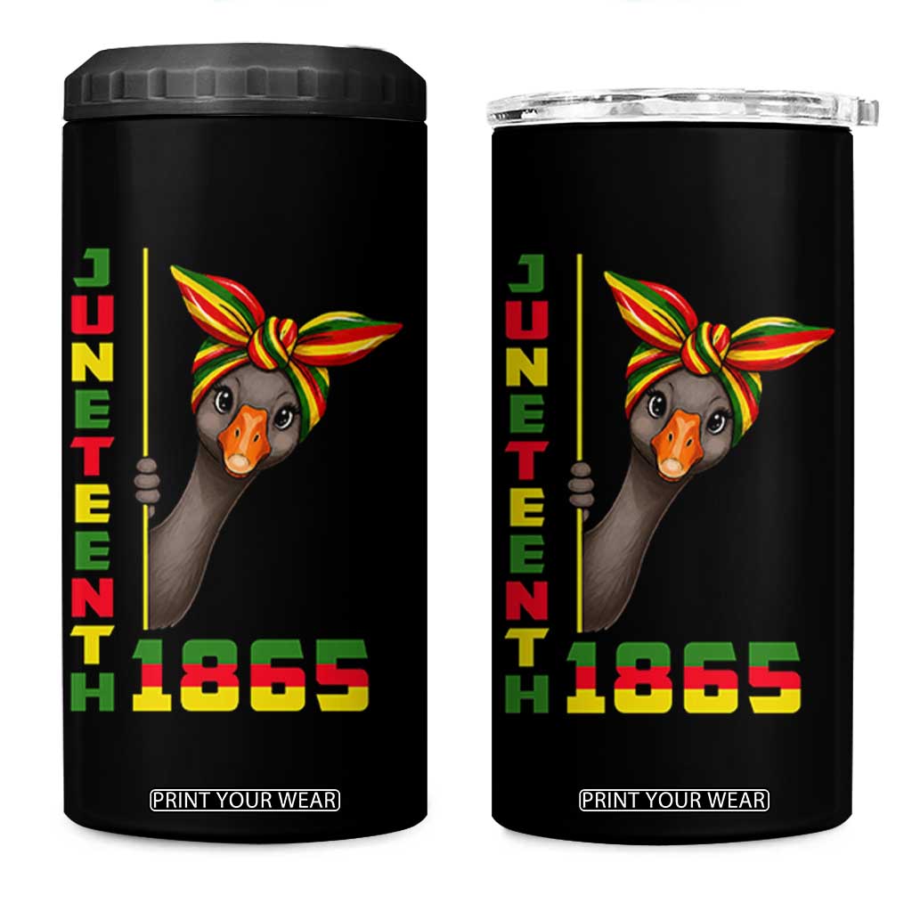 Funny Juneteenth Goose 4 in 1 Can Cooler Tumbler African American Pride Gift TS12 One Size: 16 oz Black Print Your Wear