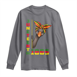 Funny Juneteenth Goose Long Sleeve Shirt African American Pride Gift TS12 Charcoal Print Your Wear