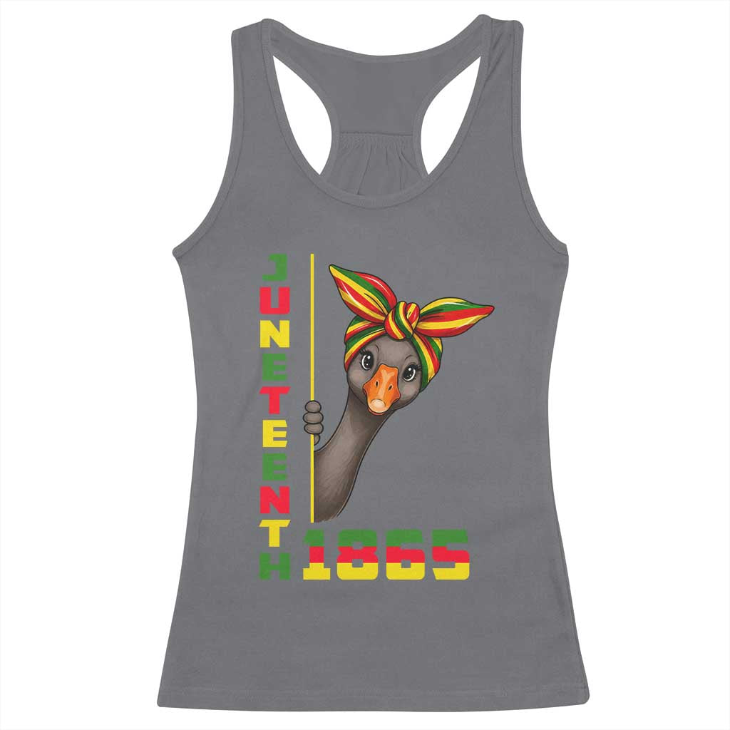 Funny Juneteenth Goose Racerback Tank Top African American Pride Gift TS12 Charcoal Print Your Wear