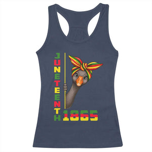Funny Juneteenth Goose Racerback Tank Top African American Pride Gift TS12 Navy Print Your Wear