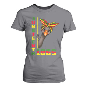 Funny Juneteenth Goose T Shirt For Women African American Pride Gift TS12 Charcoal Print Your Wear