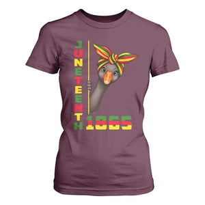 Funny Juneteenth Goose T Shirt For Women African American Pride Gift TS12 Maroon Print Your Wear