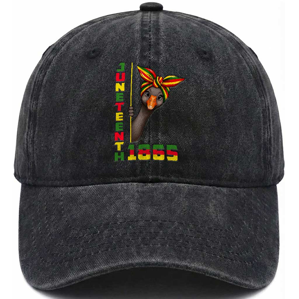 Funny Juneteenth Goose Washed Cotton Baseball Cap African American Pride Gift