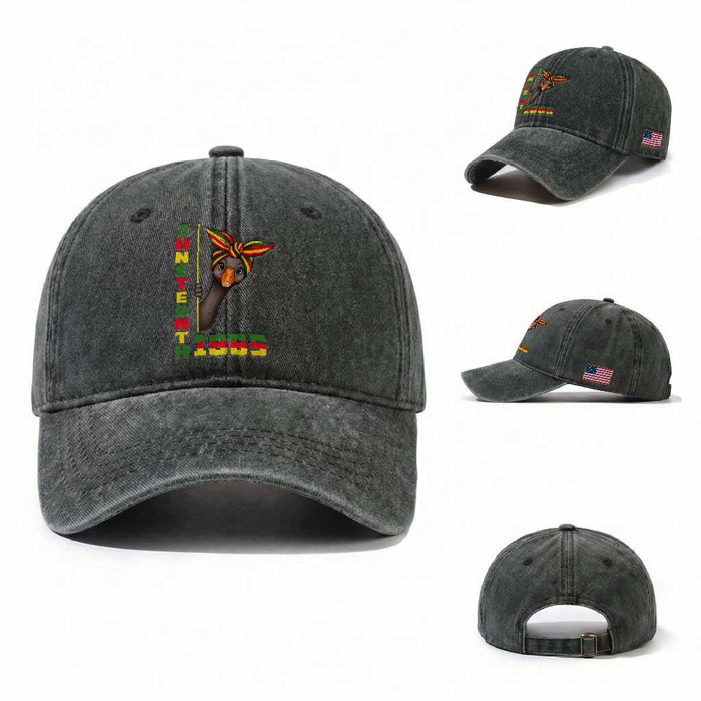 Funny Juneteenth Goose Washed Cotton Baseball Cap African American Pride Gift