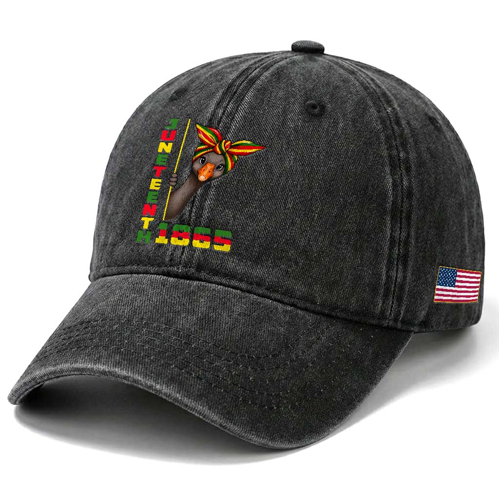 Funny Juneteenth Goose Washed Cotton Baseball Cap African American Pride Gift