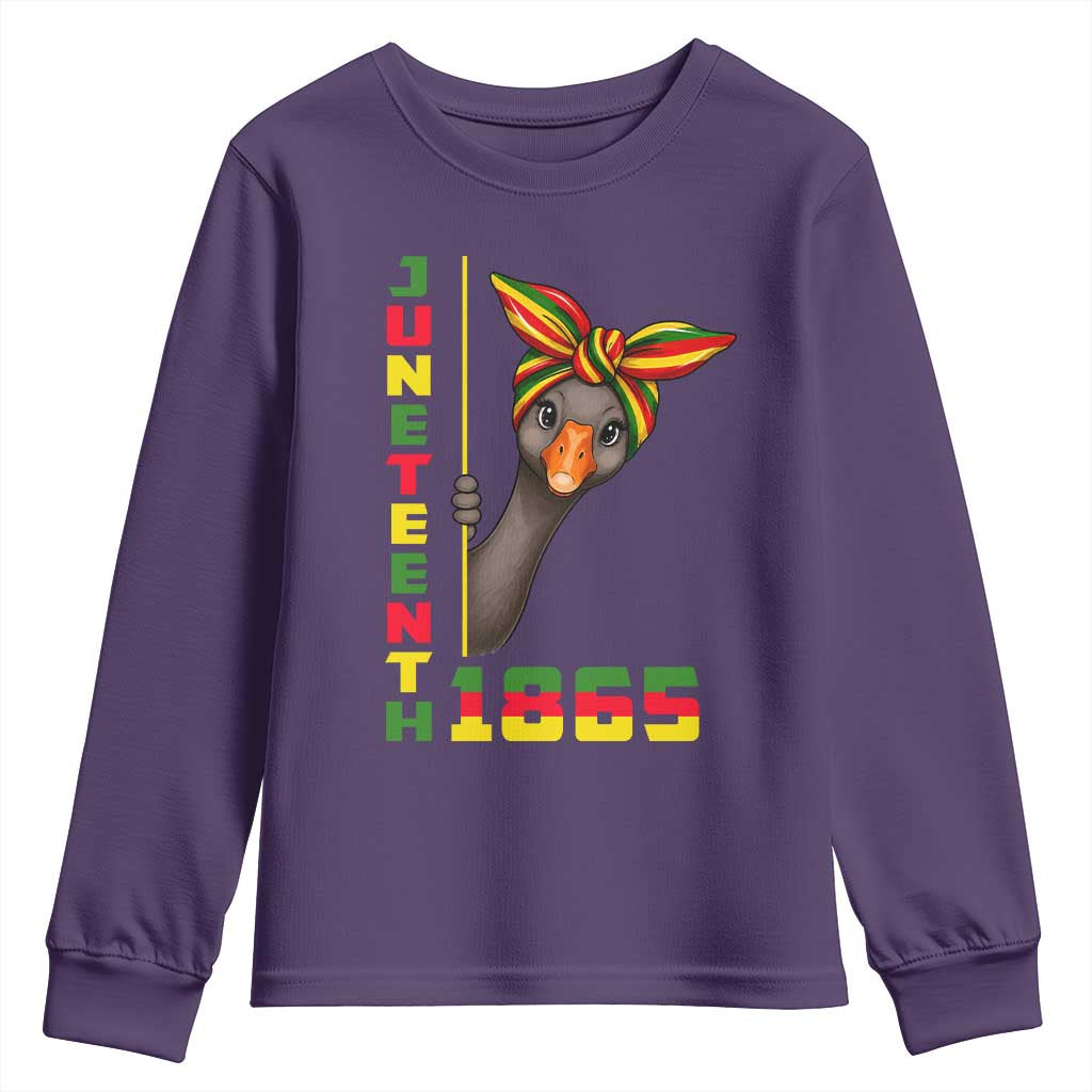 Funny Juneteenth Goose Youth Sweatshirt African American Pride Gift TS12 Purple Print Your Wear