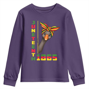 Funny Juneteenth Goose Youth Sweatshirt African American Pride Gift TS12 Purple Print Your Wear