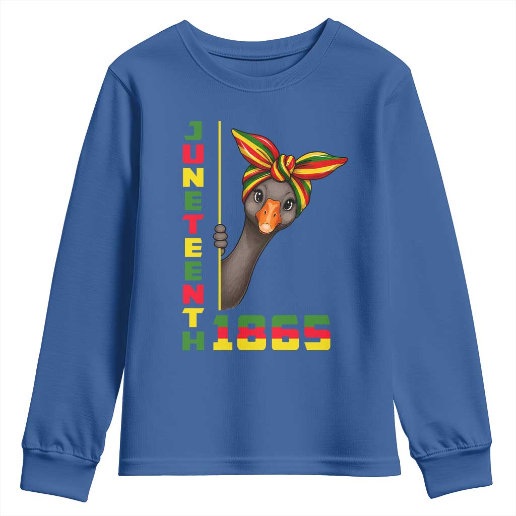 Funny Juneteenth Goose Youth Sweatshirt African American Pride Gift TS12 Royal Blue Print Your Wear