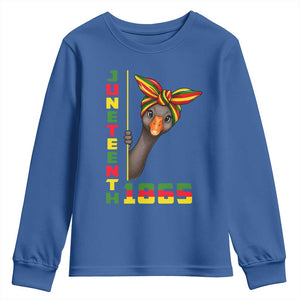 Funny Juneteenth Goose Youth Sweatshirt African American Pride Gift TS12 Royal Blue Print Your Wear