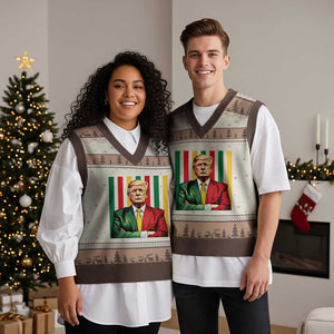 Juneteenth American Leader Inspiration V-Neck Knit Sweater Vest 1865 American Heritage Gift TS12 Mocha Mousse Print Your Wear