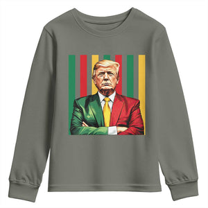 Juneteenth American Leader Inspiration Youth Sweatshirt 1865 American Heritage Gift TS12 Military Green Print Your Wear