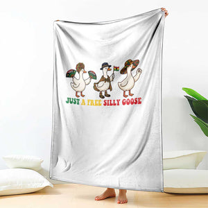 Funny Just A Free Silly Goose Throw Blanket Juneteenth Freedom Day