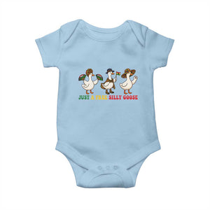 Funny Just A Free Silly Goose Baby Onesie Juneteenth Freedom Day TS12 Light Blue Print Your Wear