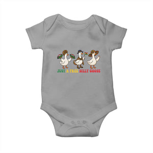 Funny Just A Free Silly Goose Baby Onesie Juneteenth Freedom Day TS12 Sport Gray Print Your Wear