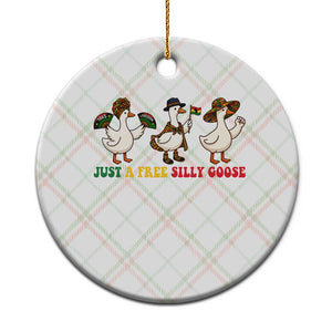 Funny Just A Free Silly Goose Ceramic Ornament Juneteenth Freedom Day