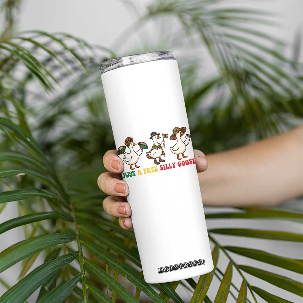 Funny Just A Free Silly Goose Skinny Tumbler Juneteenth Freedom Day