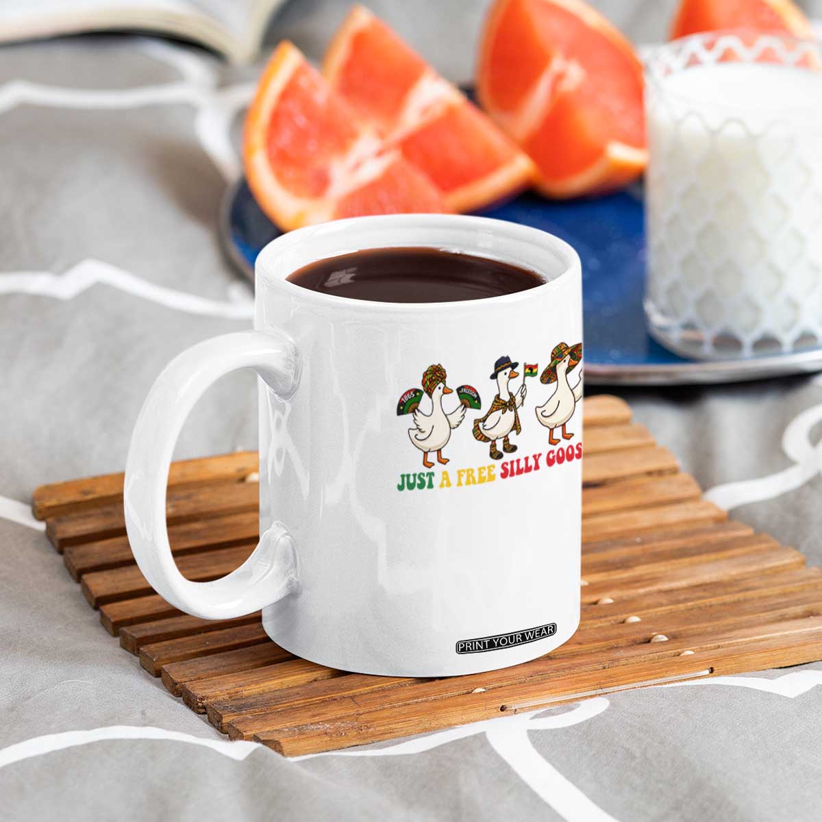 Funny Just A Free Silly Goose Coffee Mug Juneteenth Freedom Day