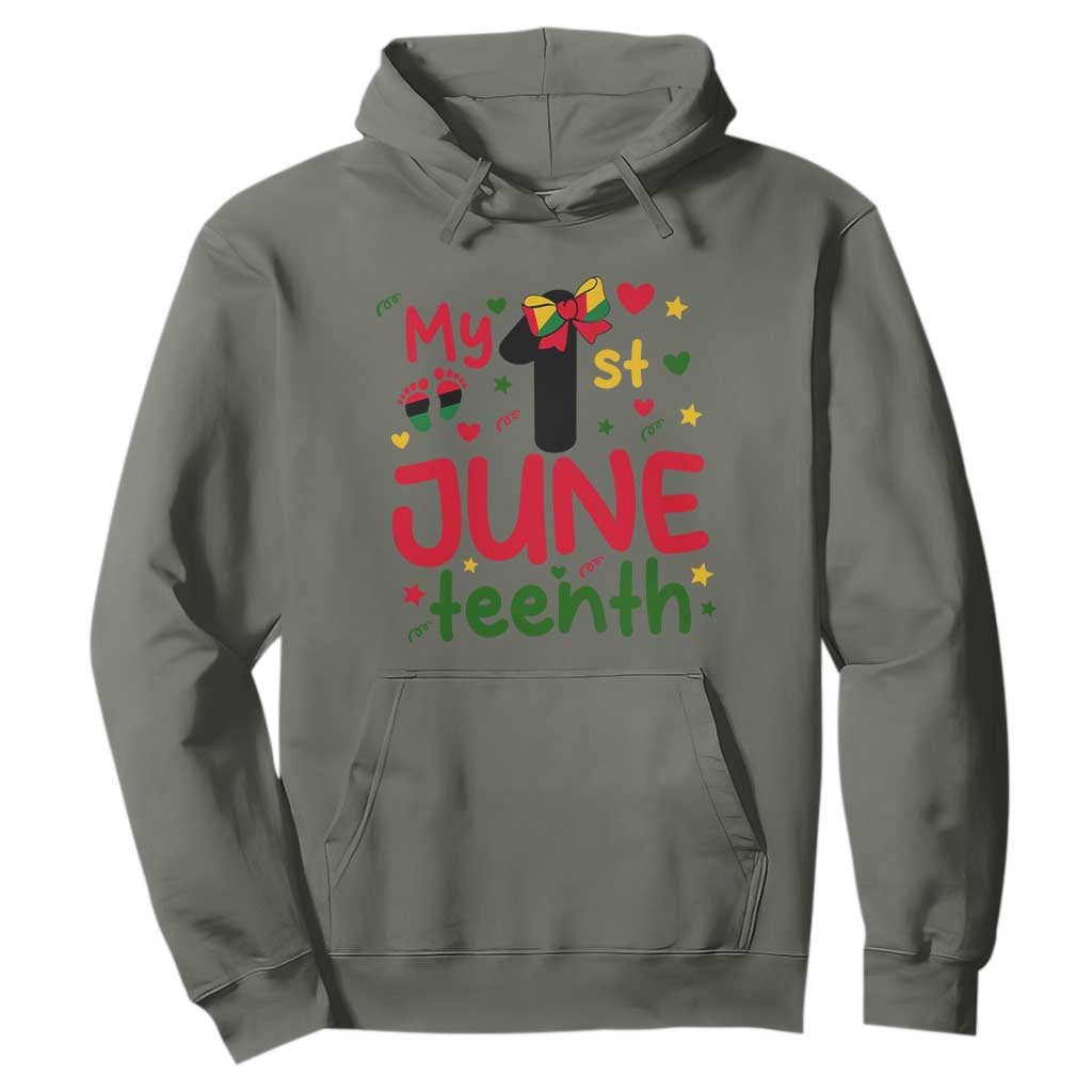 My First Juneteenth Hoodie African American Baby Freedom Day TS12 Military Green Print Your Wear