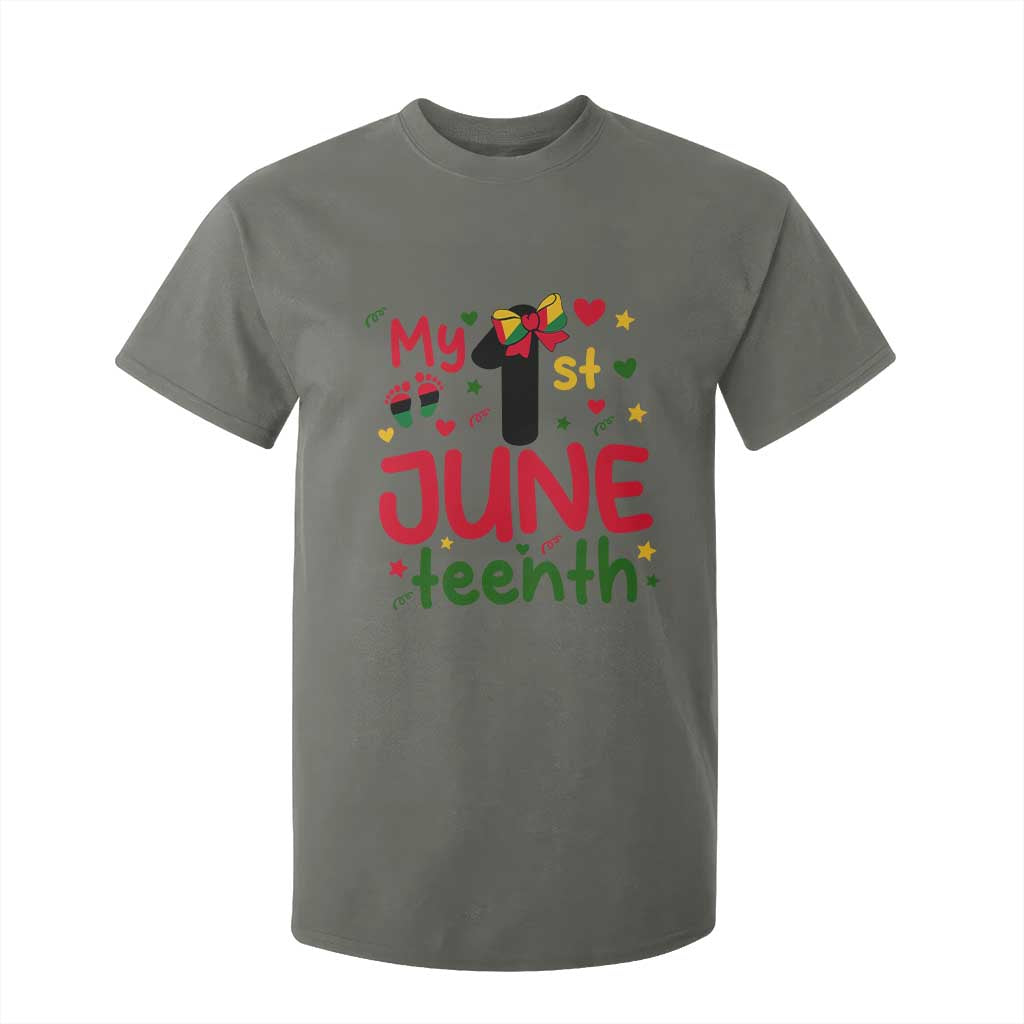 My First Juneteenth T Shirt For Kid African American Baby Freedom Day TS12 Military Green Print Your Wear