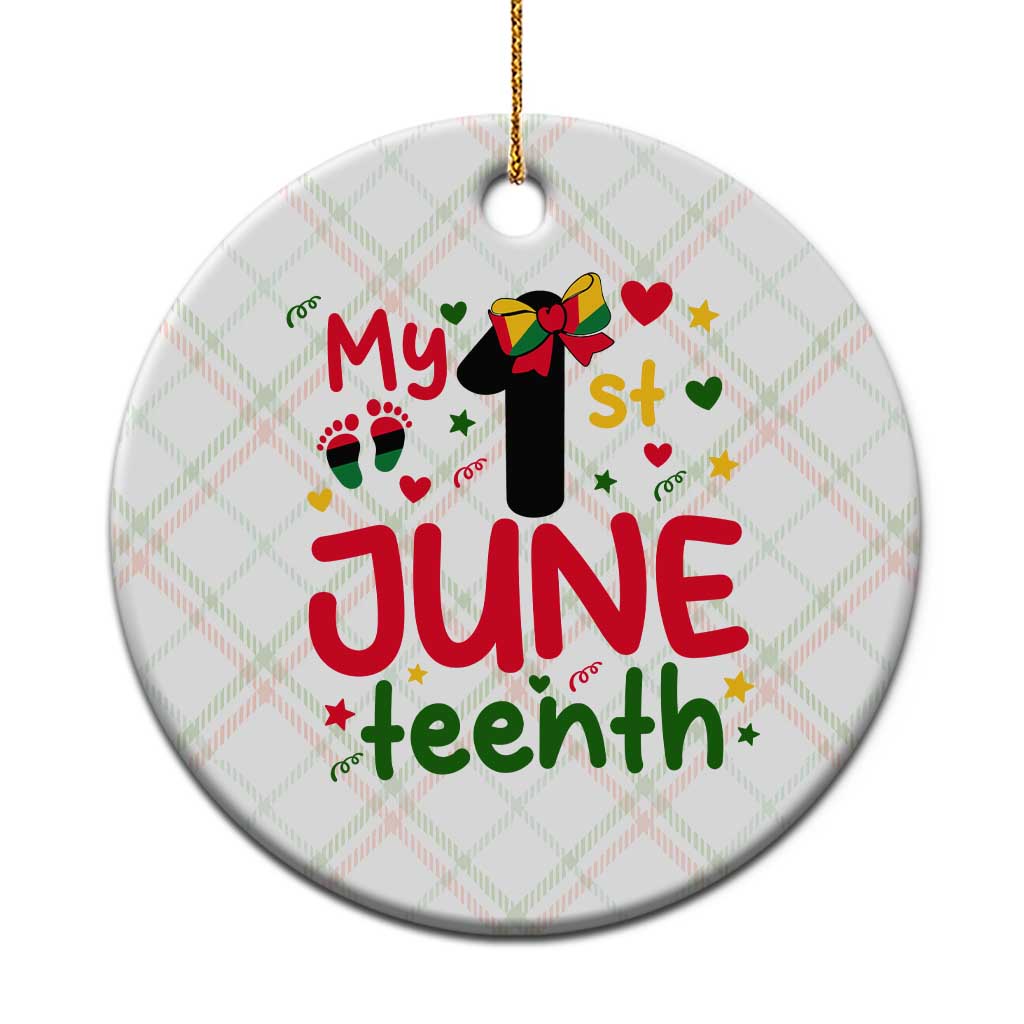My First Juneteenth Ceramic Ornament African American Baby Freedom Day TS12 1pc Christmas Plaid Print Your Wear