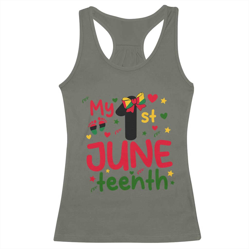 My First Juneteenth Racerback Tank Top African American Baby Freedom Day TS12 Military Green Print Your Wear