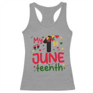 My First Juneteenth Racerback Tank Top African American Baby Freedom Day TS12 Sport Gray Print Your Wear